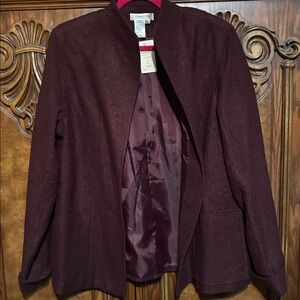 Coldwater Creek Rich Burgundy Boucle Jacket